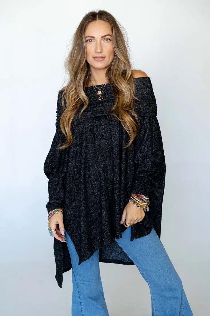 Black on sale flowy sweater