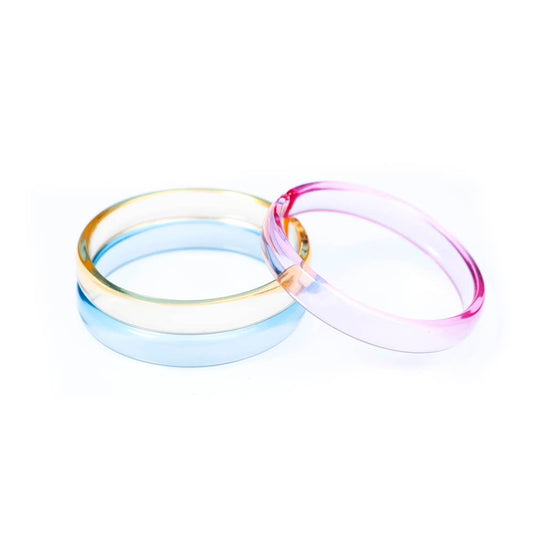 Clear Pink/Blue/Yellow Bangle Set/3