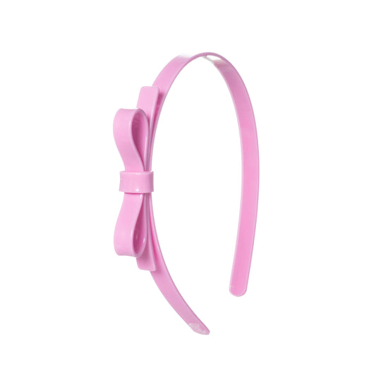 Thin Bow Candy Pink Headband Unit