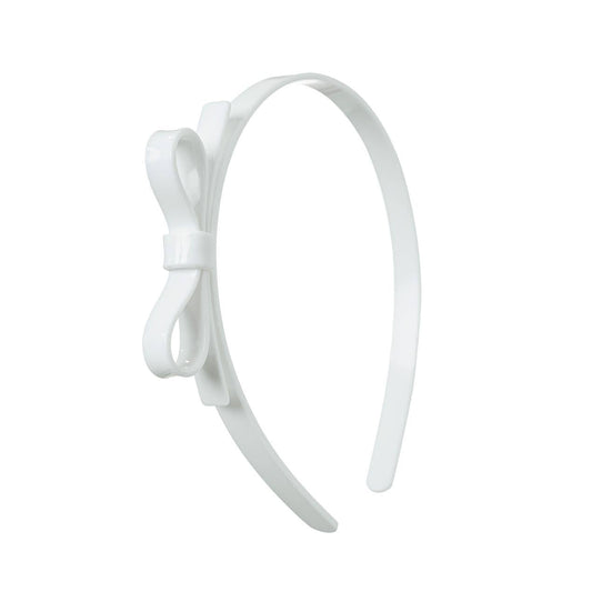 Off White Thin Bow Headband